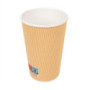 Gobelet en carton 16 oz 450 ml double paroi ondulé brun - 500 pcs|Gobelets|pkgfood