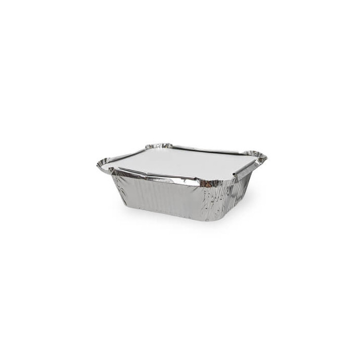 Barquette en aluminium avec couvercle en carton blanc 430 ml - 1 000 pcs|Barquettes|pkgfood