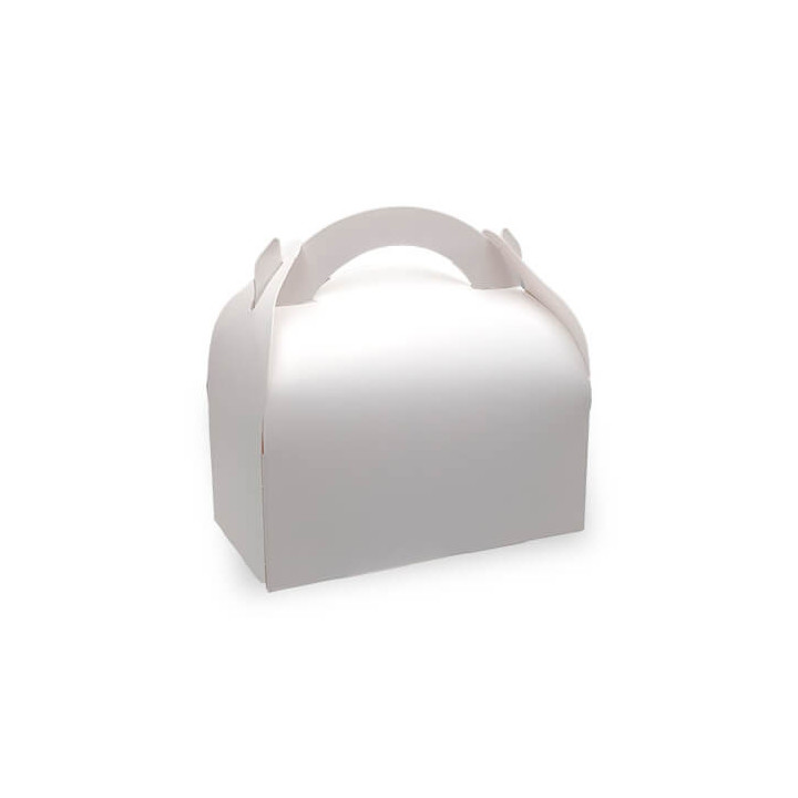 Boîte pâtissière blanche avec poignées 17 x 10 x 5 cm - 50 pcs|Boîtes à emporter|pkgfood