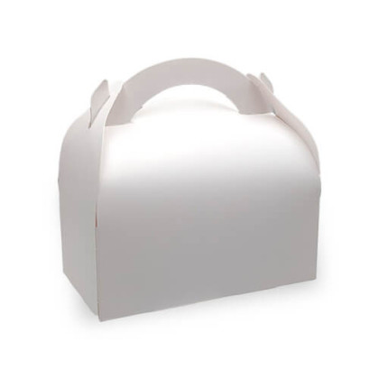 Boîte pâtissière blanche avec poignées 17 x 10 x 5 cm - 50 pcs