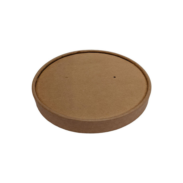 Couvercle carton kraft brun plat Ø150 mm – PKG FOOD
