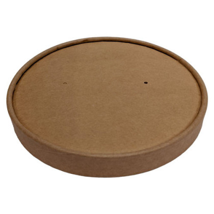Couvercle carton kraft brun plat Ø150 mm – PKG FOOD
