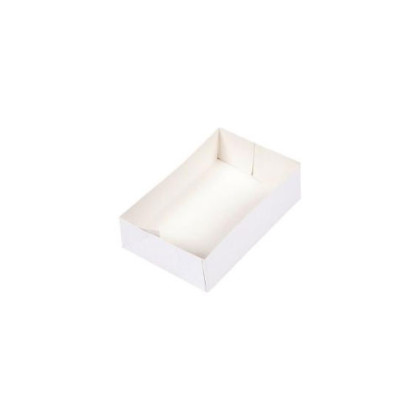 Caissette pâtissière en carton blanc 14x10x5 cm - 100 pcs