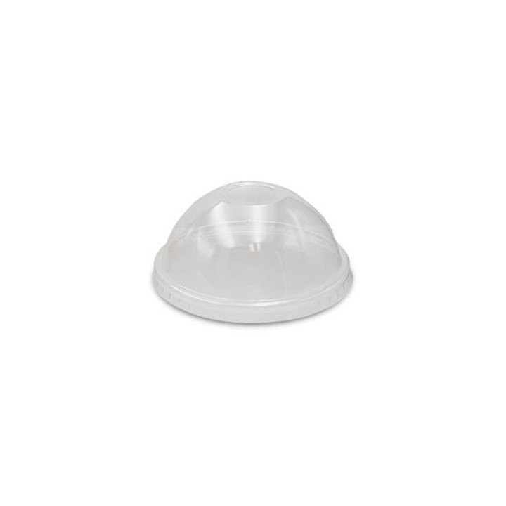 Couvercle dôme PET transparent avec passage de paille Ø 92 mm - 1 000 pcs|Coupes dessert|pkgfood