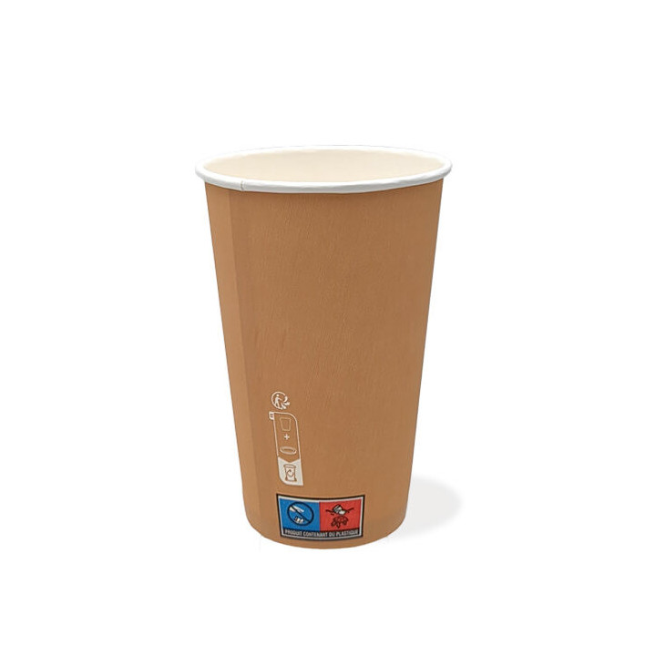 Gobelet en carton kraft brun 16 oz 450 ml - 1 000 pcs|Gobelets|pkgfood