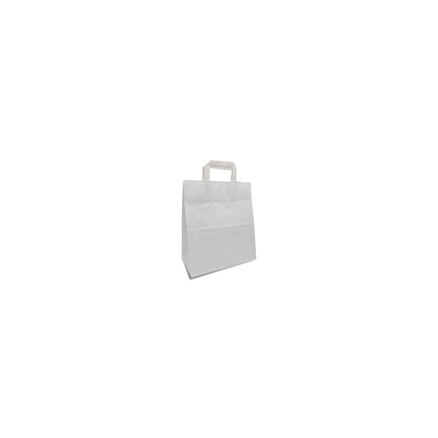 250 Sacs Kraft Blancs Avec Anses - 26x17x29cm Pour Courses Ou Cadeaux