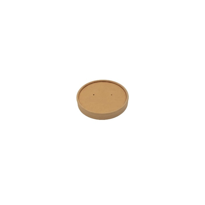Couvercle carton kraft brun Ø 90 mm pour pot à soupe – PKG FOOD