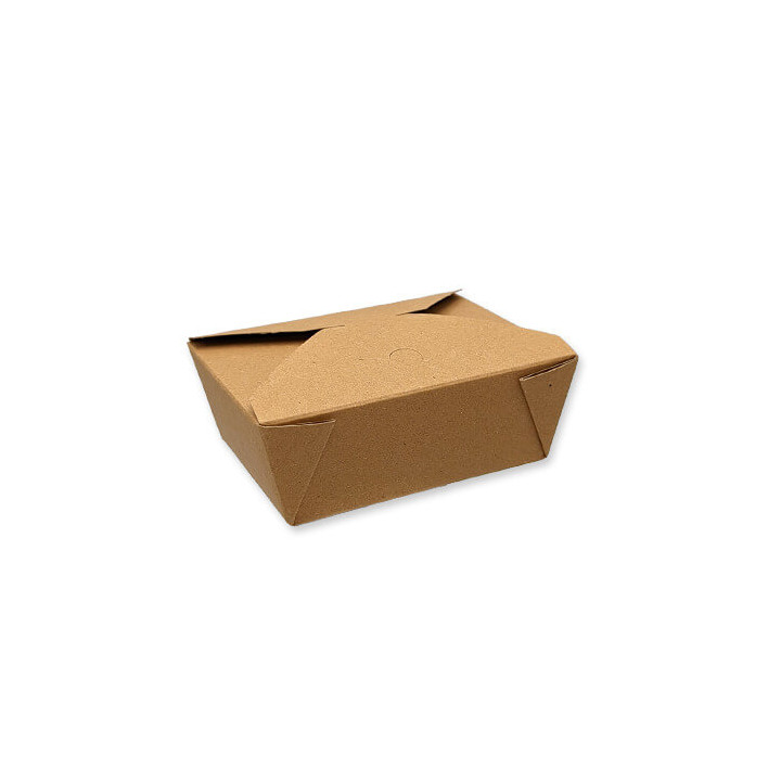 Boîte repas kraft 500 ml BIOPACK brun avec aérateurs PKG FOOD