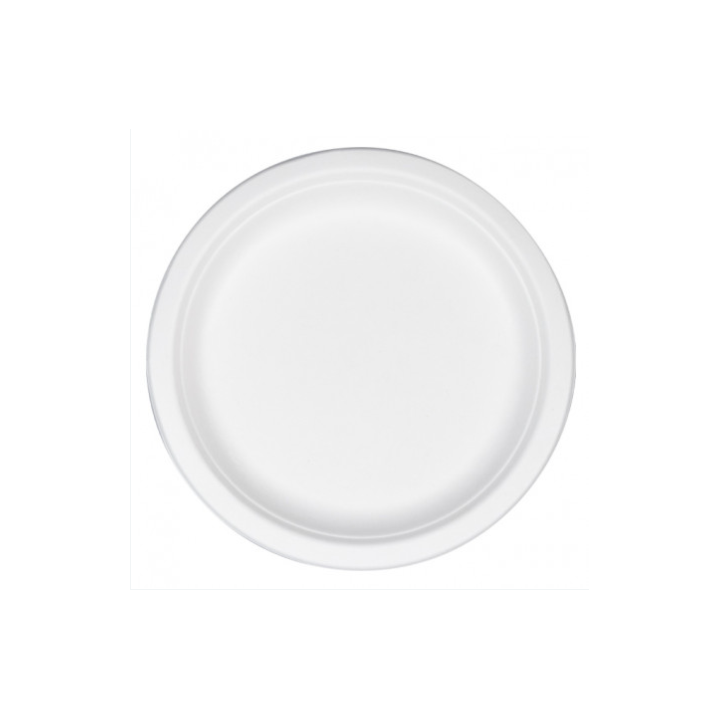 Assiette ronde en canne à sucre Ø 180 mm - 1000 pcs|Assiettes jetables|pkgfood