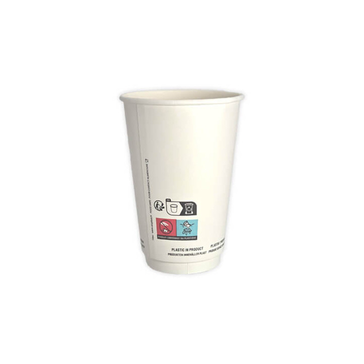 Gobelet carton double paroi 8 oz 240 ml kraft blanc - 500 pcs|Gobelets|pkgfood