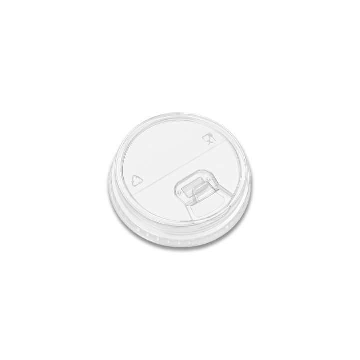 Couvercle RPET transparent Ø95 mm à bec buveur - 1 000 pcs|Pots|pkgfood