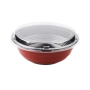 Bol Chirashi noir fond rouge 1000 ml en PP + Couvercle plastique en PS- 200 pcs|Bols|pkgfood